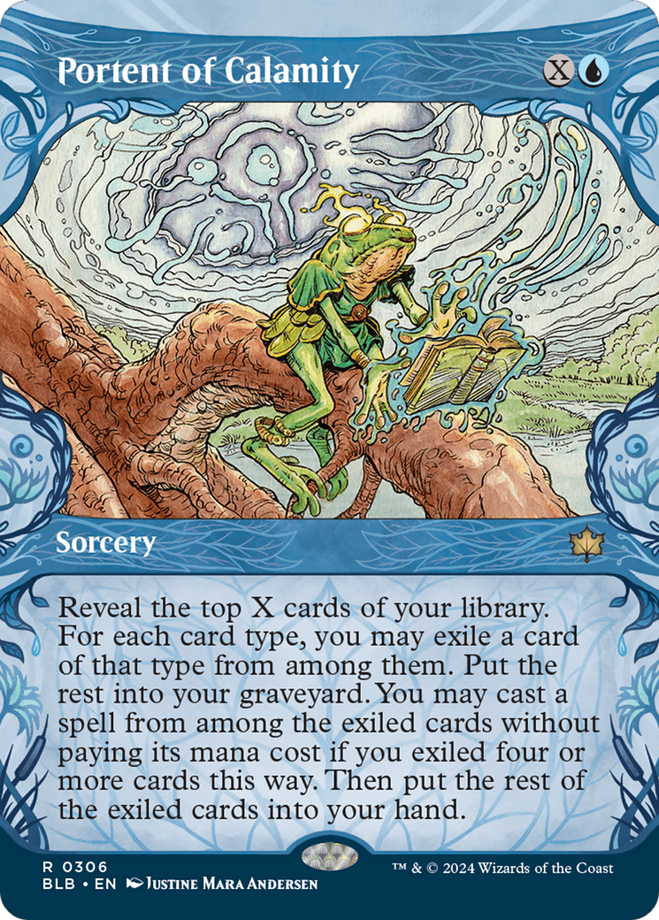 Portent of Calamity (Showcase) (BLB-306) - Bloomburrow: (Showcase) (Borderless) Foil