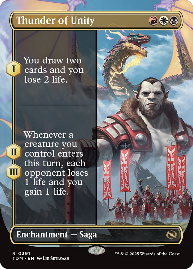 Thunder of Unity (Borderless) (TDM-391) - Tarkir: Dragonstorm: (enchantment) (Borderless)