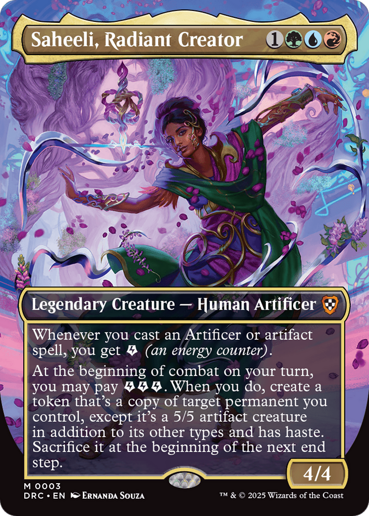 Saheeli, Radiant Creator (Borderless) (DRC-003) - Commander: Aetherdrift (Borderless) Foil