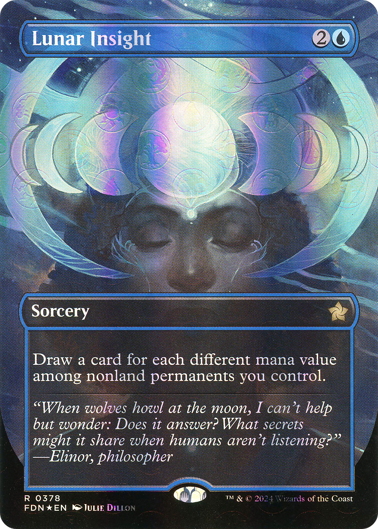 Lunar Insight (Borderless) (Mana Foil) (FDN-378) - Foundations (Borderless) Foil
