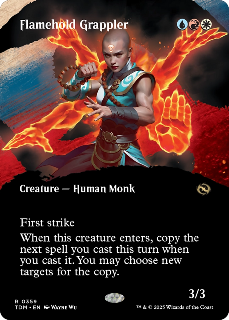Flamehold Grappler (Borderless) (TDM-359) - Tarkir: Dragonstorm: (Showcase) (Borderless) Foil
