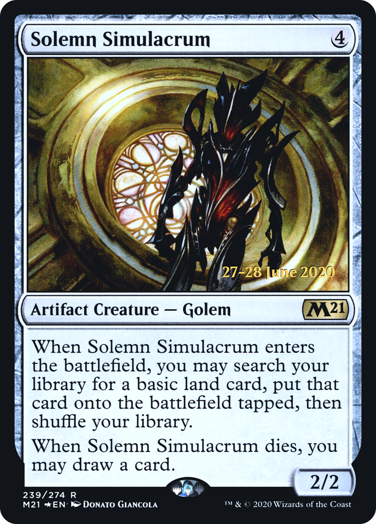 Solemn Simulacrum (PRE-239) - Core Set 2021 Promos Foil