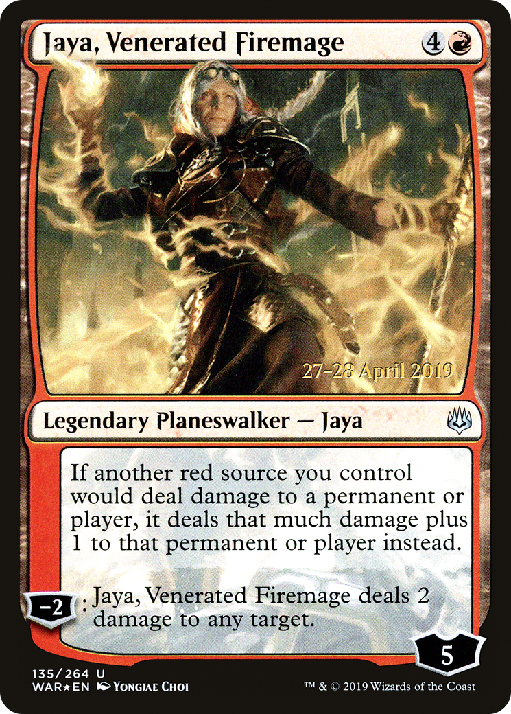 Jaya, Venerated Firemage (PRE-135) - War of the Spark Promos Foil