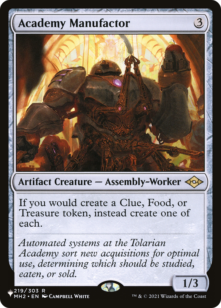 Academy Manufactor (LIST-219/303) - The List