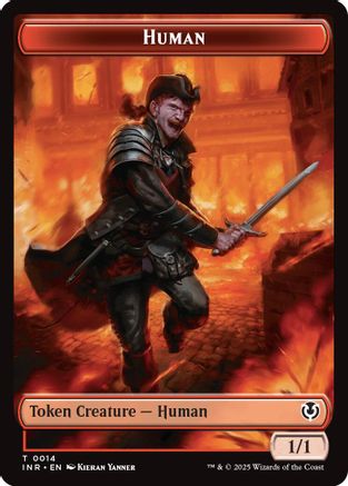 Human (0014) // Emblem - Chandra, Dressed to Kill Double-Sided Token (INR-14 // 24) - Innistrad Remastered Foil