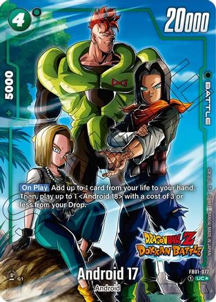 Android 17 - FB01-077 (Dragon Ball Z Dokkan Battle Alternate Art) (FB01-077) - Awakened Pulse Alternate Art Reprints Holofoil