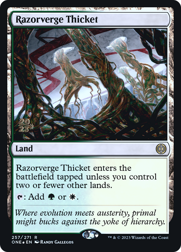 Razorverge Thicket (PRE-257) - Phyrexia: All Will Be One Promos Foil