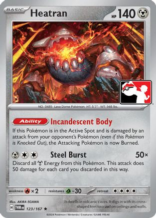 Heatran (123/167) [Prize Pack Series Six]