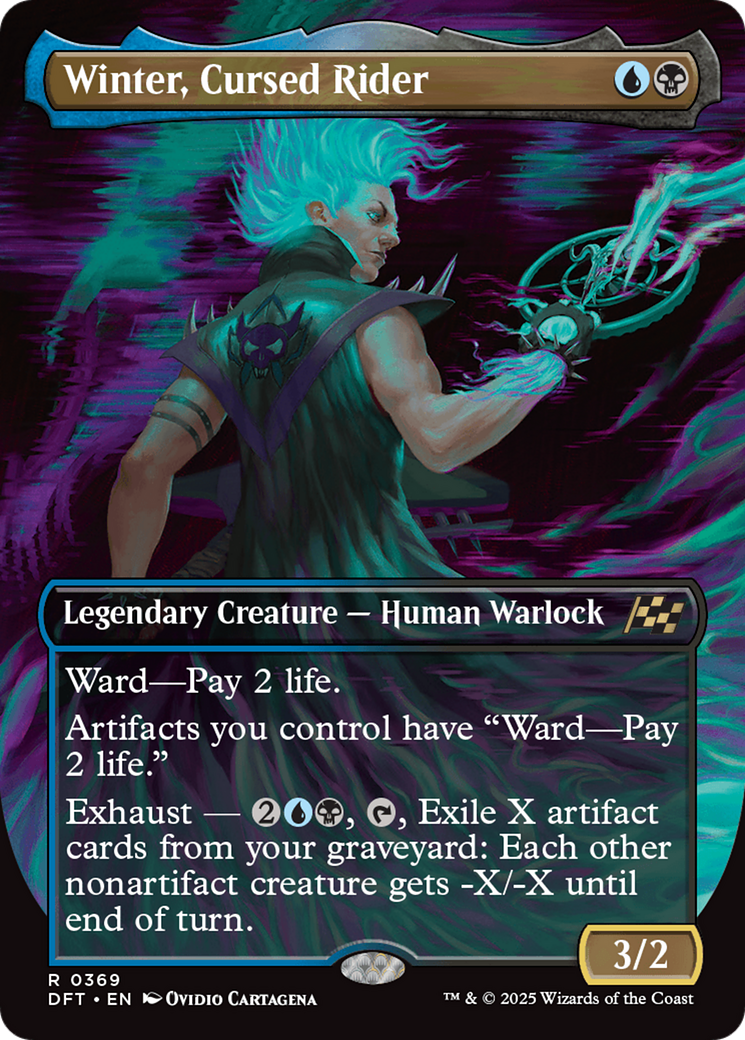 Winter, Cursed Rider (Borderless) (DFT-369) - Aetherdrift (Borderless) Foil
