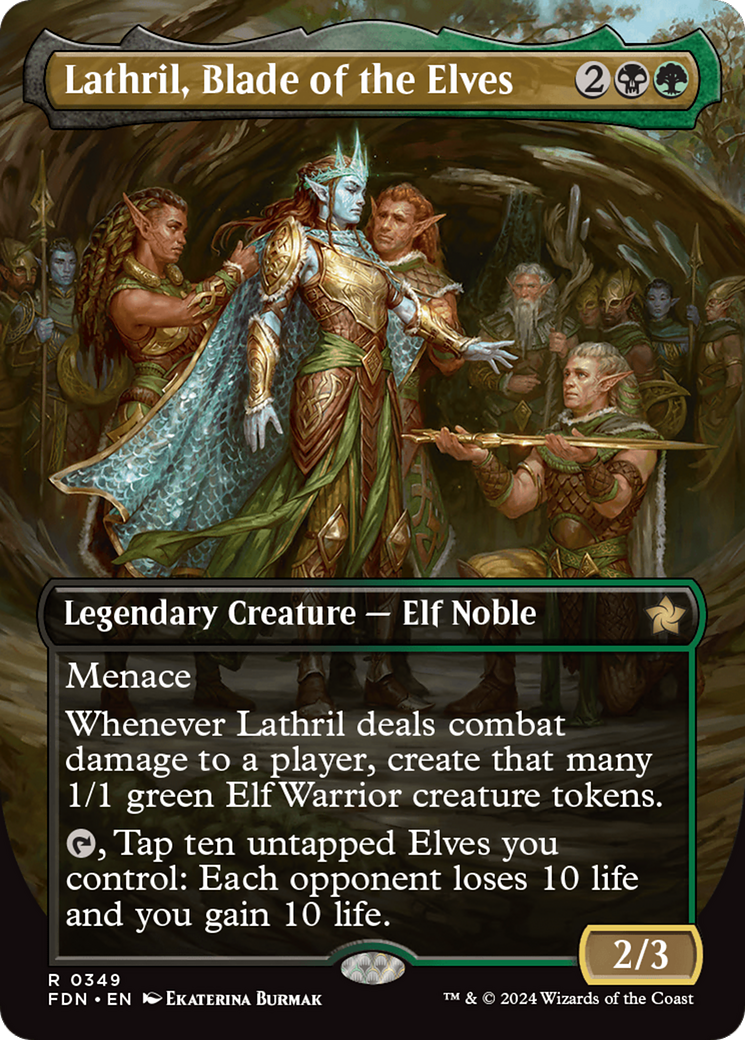 Lathril, Blade of the Elves (Borderless) (FDN-349) - Foundations (Borderless) Foil