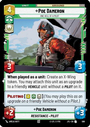 Poe Dameron - One Hell of a Pilot (Foil) (598) - Jump to Lightspeed Foil