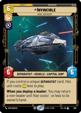 Invincible - Naval Adversary (Foil) (689) - Jump to Lightspeed Foil