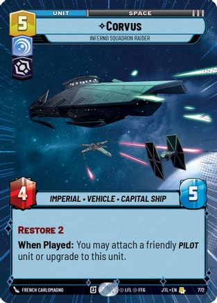 Corvus - Inferno Squadron Raider (Hyperspace Foil) (772) - Jump to Lightspeed Foil