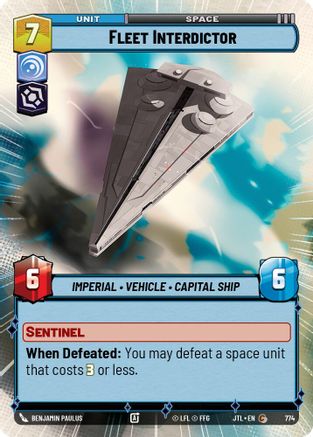 Fleet Interdictor (Hyperspace Foil) (774) - Jump to Lightspeed Foil