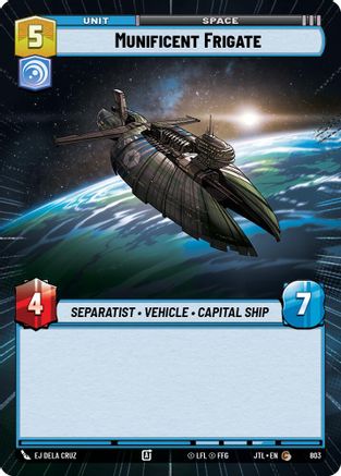 Munificent Frigate (Hyperspace Foil) (803) - Jump to Lightspeed Foil