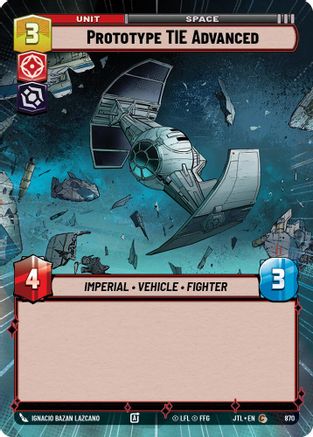 Prototype TIE Advanced (Hyperspace Foil) (870) - Jump to Lightspeed Foil