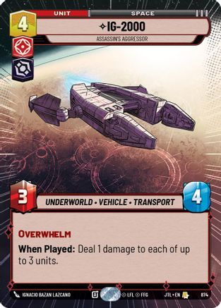 IG-2000 - Assassin's Aggressor (Hyperspace Foil) (874) - Jump to Lightspeed Foil