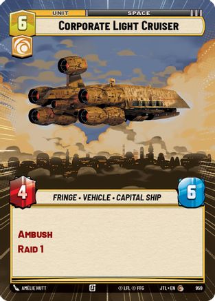Corporate Light Cruiser (Hyperspace Foil) (959) - Jump to Lightspeed Foil