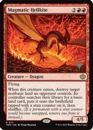 Magmatic Hellkite (PPTDM-111) - Promo Pack: Tarkir: Dragonstorm Foil