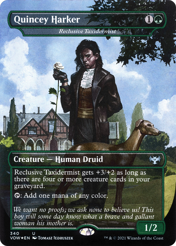 Quincey Harker - Reclusive Taxidermist (VOW-340) - Innistrad: Crimson Vow / Quincey Harker (Borderless)