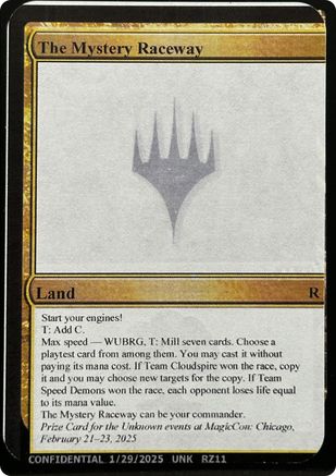 The Mystery Raceway (-) - Un-Known Event Playtest Cards