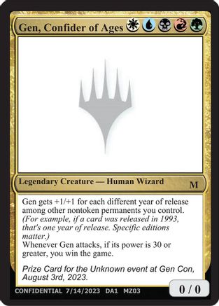 Gen, Confider of Ages (-) - Un-Known Event Playtest Cards
