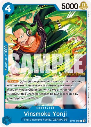 Vinsmoke Yonji [A Fist of Divine Speed Release Event Cards]