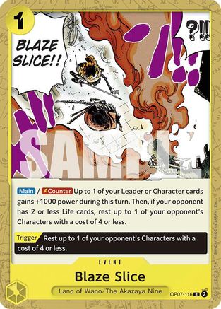 Blaze Slice (Reprint) (OP07-116) - Starter Deck 28: GREEN/YELLOW Yamato