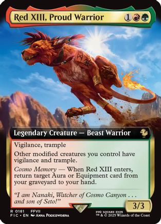 Red XIII, Proud Warrior (Extended Art) (FIC-181) - Commander: FINAL FANTASY
