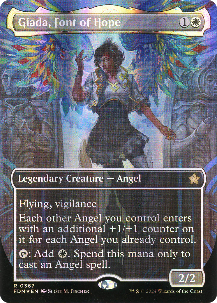 Giada, Font of Hope (Borderless) (Mana Foil) (FDN-367) - Foundations (Borderless) Foil