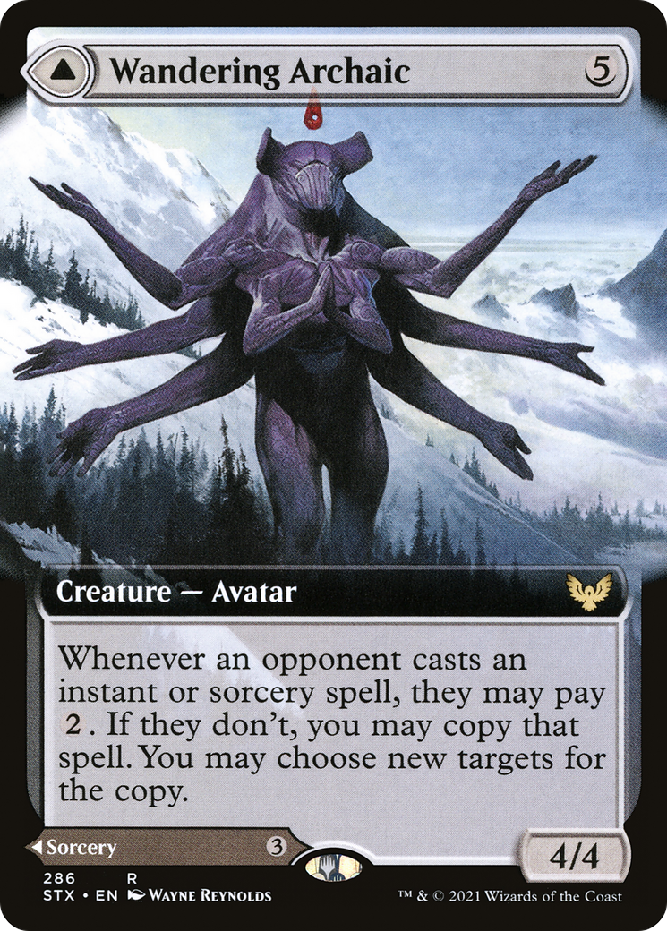 Wandering Archaic (Extended Art) (STX-286) - Strixhaven: School of Mages: (Extended Art)