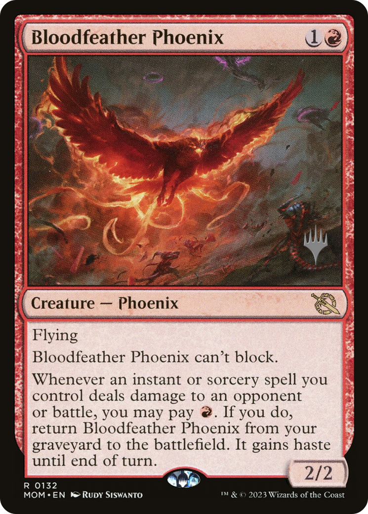 Bloodfeather Phoenix (PPMOM-132) - March of the Machine Promos Foil