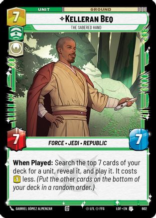 Kelleran Beq - The Sabered Hand (Foil) (602) - Legends of the Force Foil
