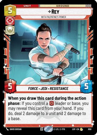 Rey - With Palpatine's Power (Foil) (650) - Legends of the Force Foil