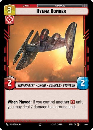 Hyena Bomber (Foil) (660) - Legends of the Force Foil