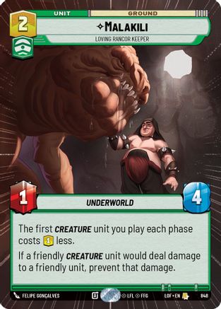 Malakili - Loving Rancor Keeper (Hyperspace Foil) (848) - Legends of the Force Foil