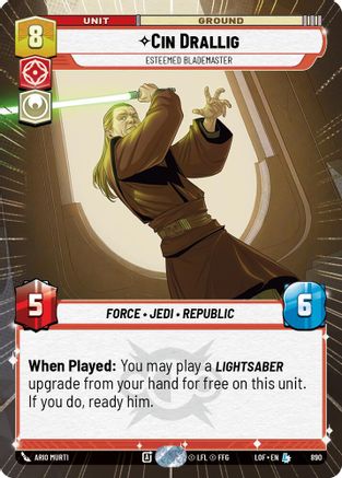 Cin Drallig - Esteemed Blademaster (Hyperspace Foil) (890) - Legends of the Force Foil