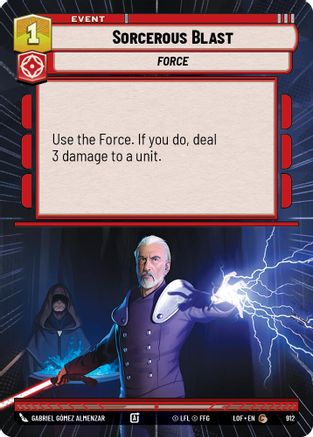 Sorcerous Blast (Hyperspace Foil) (912) - Legends of the Force Foil