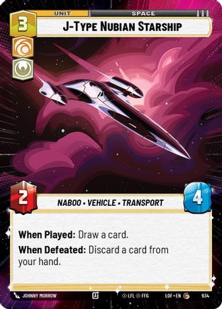 J-Type Nubian Starship (Hyperspace Foil) (934) - Legends of the Force Foil