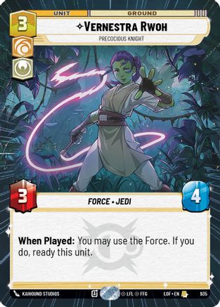 Vernestra Rwoh - Precocious Knight (Hyperspace Foil) (935) - Legends of the Force Foil
