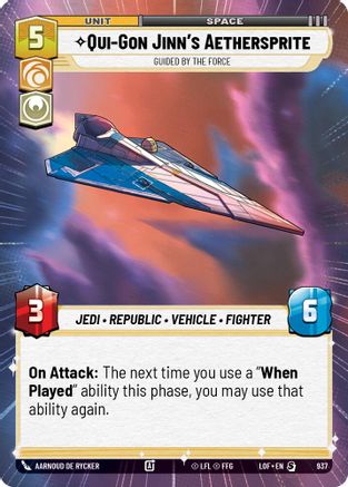 Qui-Gon Jinn's Aethersprite - Guided by the Force (Hyperspace Foil) (937) - Legends of the Force Foil