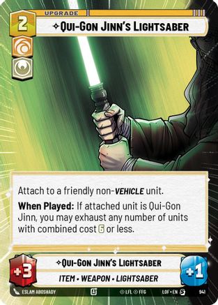 Qui-Gon Jinn's Lightsaber (Hyperspace Foil) (941) - Legends of the Force Foil