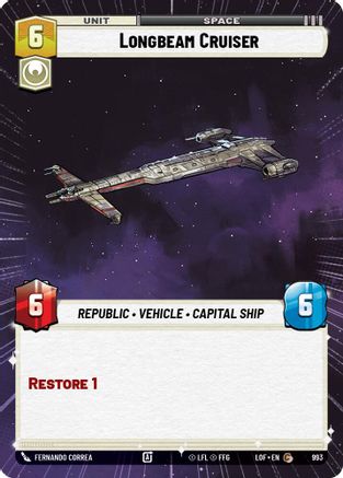 Longbeam Cruiser (Hyperspace Foil) (993) - Legends of the Force Foil