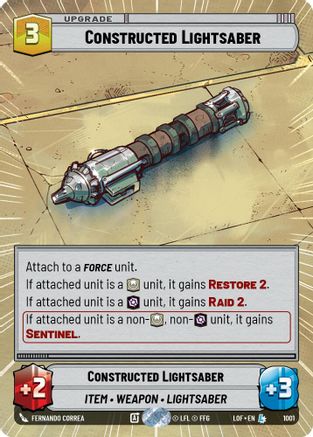 Constructed Lightsaber (Hyperspace Foil) (1001) - Legends of the Force Foil