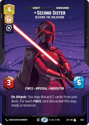 Second Sister - Seeking the Holocron (Prestige) (1023) - Legends of the Force