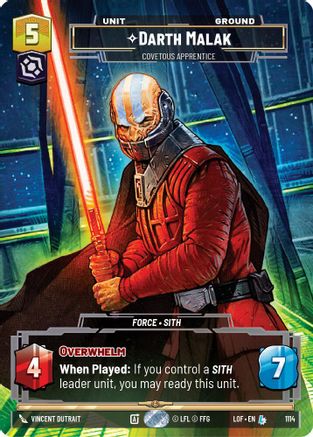 Darth Malak - Covetous Apprentice (Prestige Foil) (1114) - Legends of the Force Foil