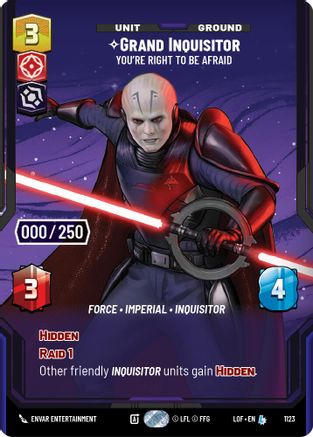 Grand Inquisitor - You're Right to Be Afraid (Serialized) (1123) - Legends of the Force Foil