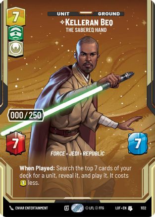 Kelleran Beq - The Sabered Hand (Serialized) (1132) - Legends of the Force Foil