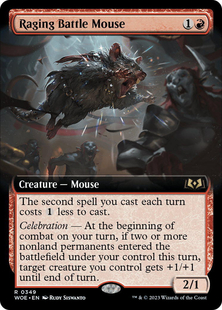 Raging Battle Mouse (Extended Art) (WOE-349) - Wilds of Eldraine: (Extended Art)