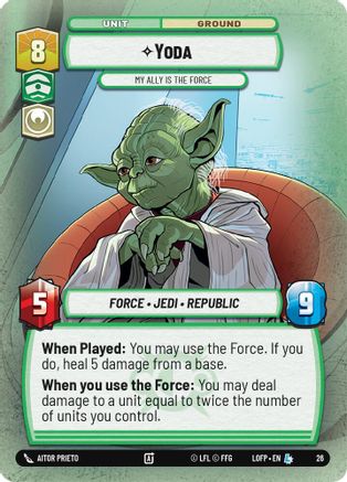 Yoda - My Ally is the Force (Foil) (26) - Organized Play Promos Foil